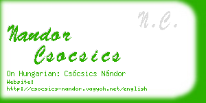 nandor csocsics business card