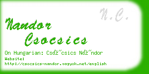 nandor csocsics business card